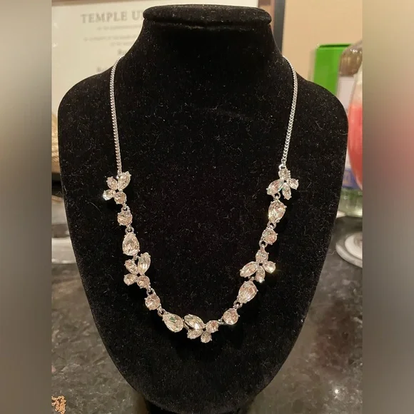 Givenchy Silver Mixed Crystal Statement Necklace - Picture 2 of 7